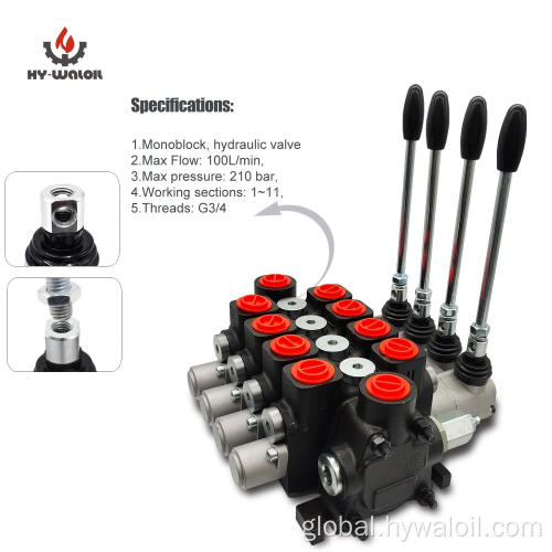 Sectional Control Spool Valve PC100 4 Spool Hydraulic Sectional Directional Control Valve Manufactory